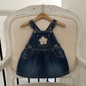 🦢 Baby 12 Mth VINTAGE Early 90’s Oshkosh Jean Dress with Pockets Y2K Baby